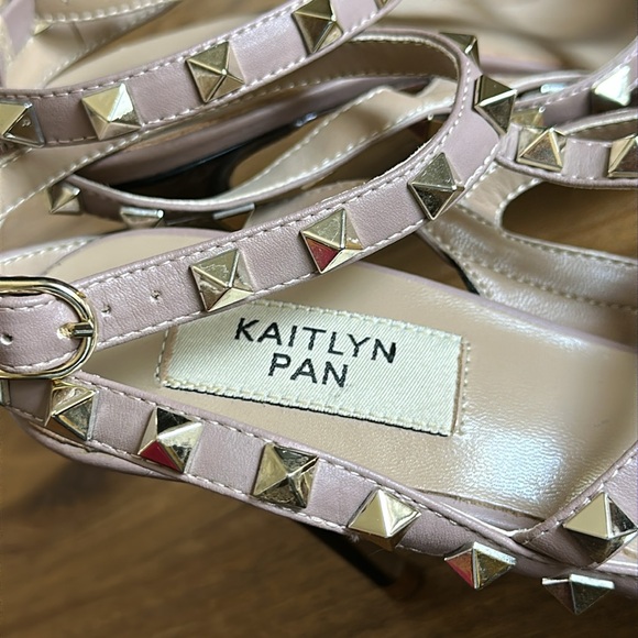 Kaitlyn Pan Black and Tan Rock Studded Heels - Picture 7 of 9